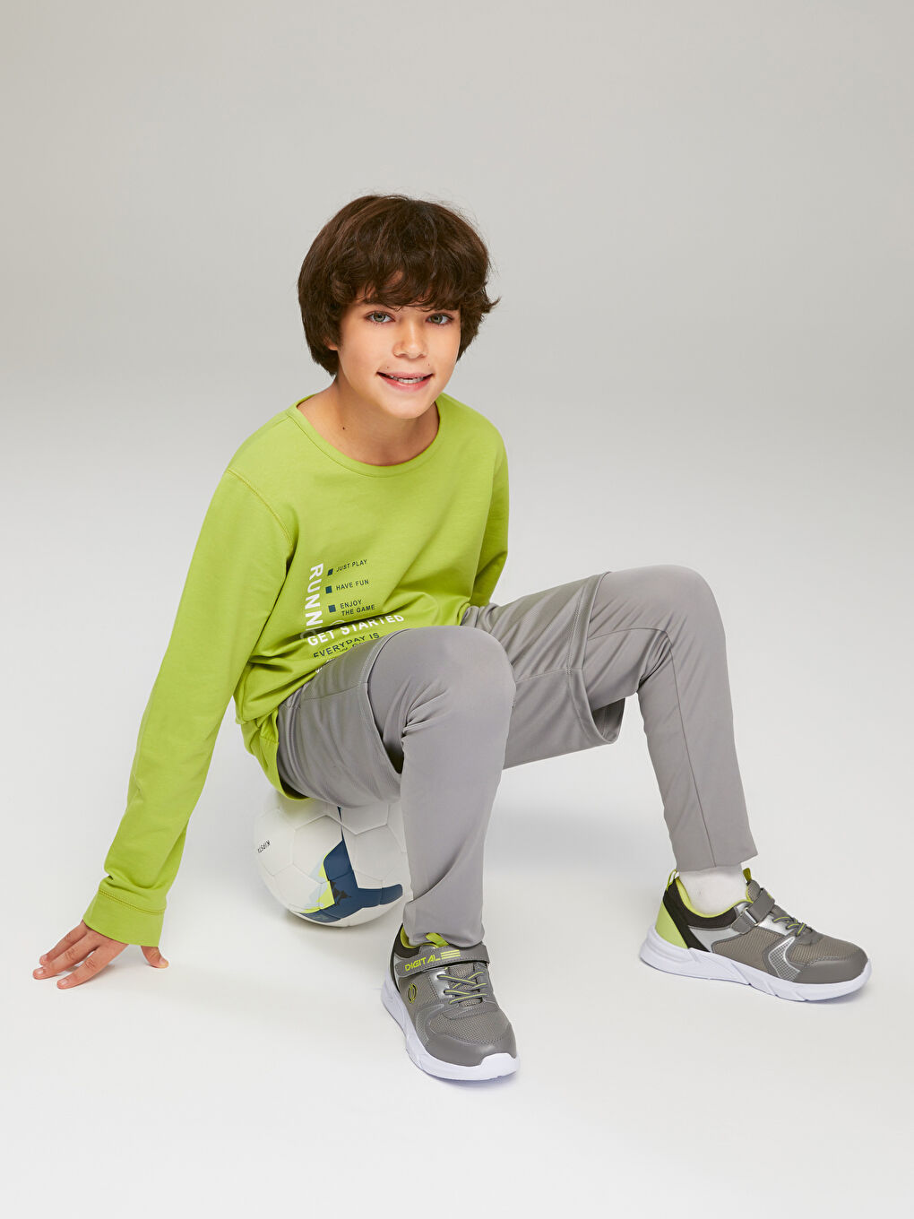 Футболка с круглым вырезом, с принтом, с длинным рукавом, для мальчиков-1