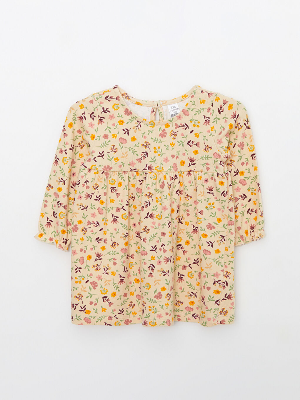 Crew Neck Long Sleeve Printed Baby Girl Dress and Vest 2-Pack Set-2