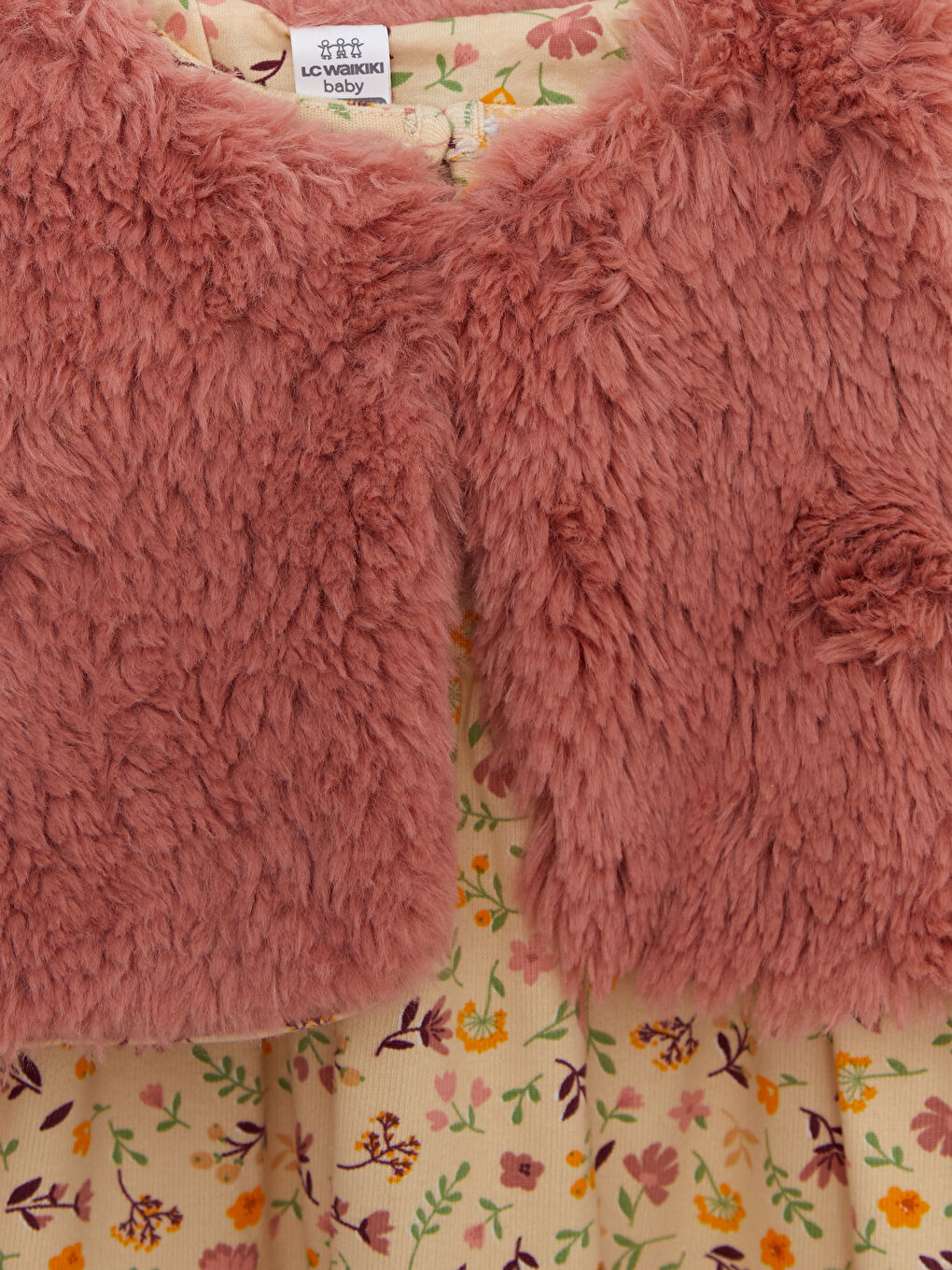 Crew Neck Long Sleeve Printed Baby Girl Dress and Vest 2-Pack Set-4