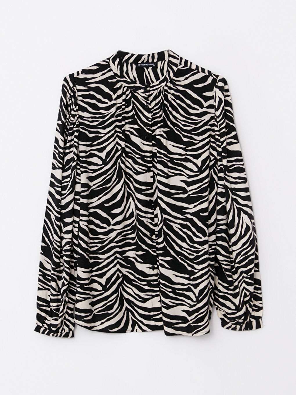 Chemise pour Femmes à Col Rond Imprimée à Manches Longues en Viscose-5