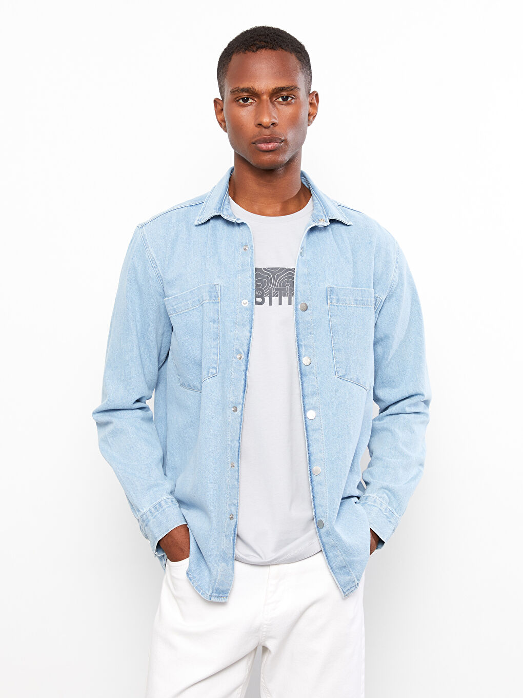 İndigo Standart Kalıp Erkek Jean Ceket