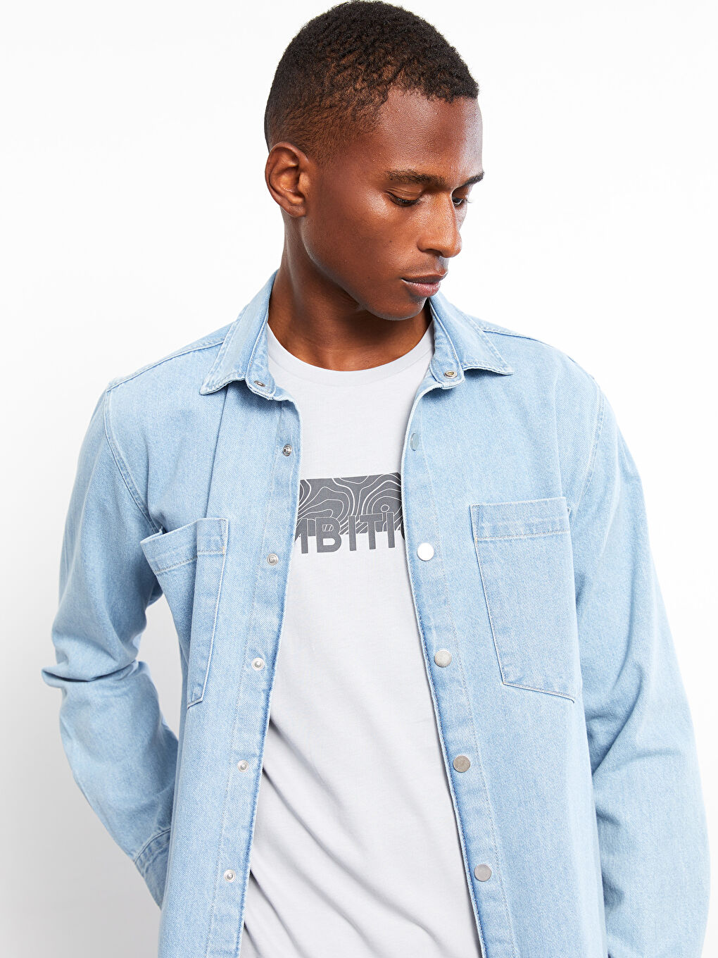 İndigo Standart Kalıp Erkek Jean Ceket-1