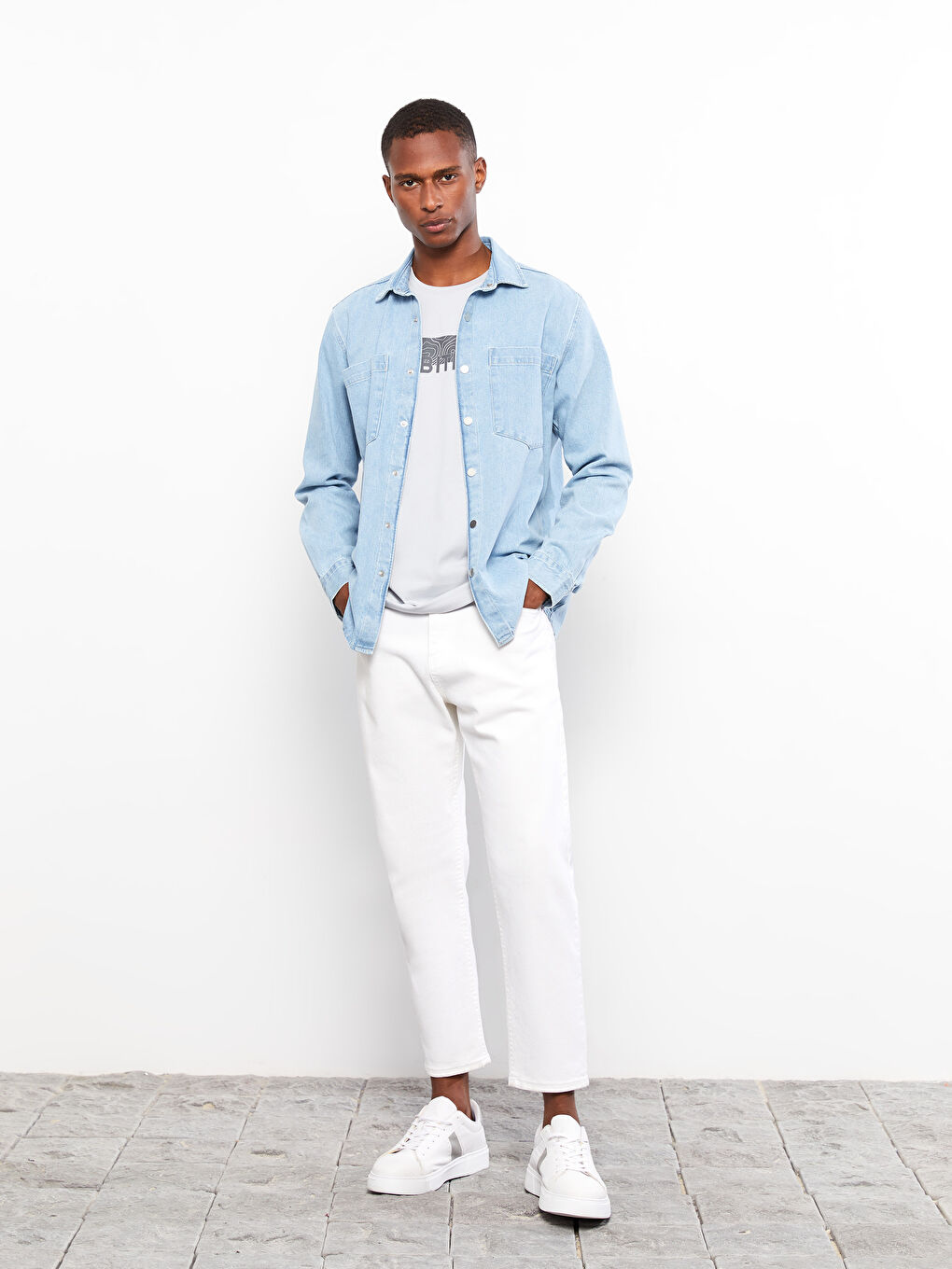 İndigo Standart Kalıp Erkek Jean Ceket-2