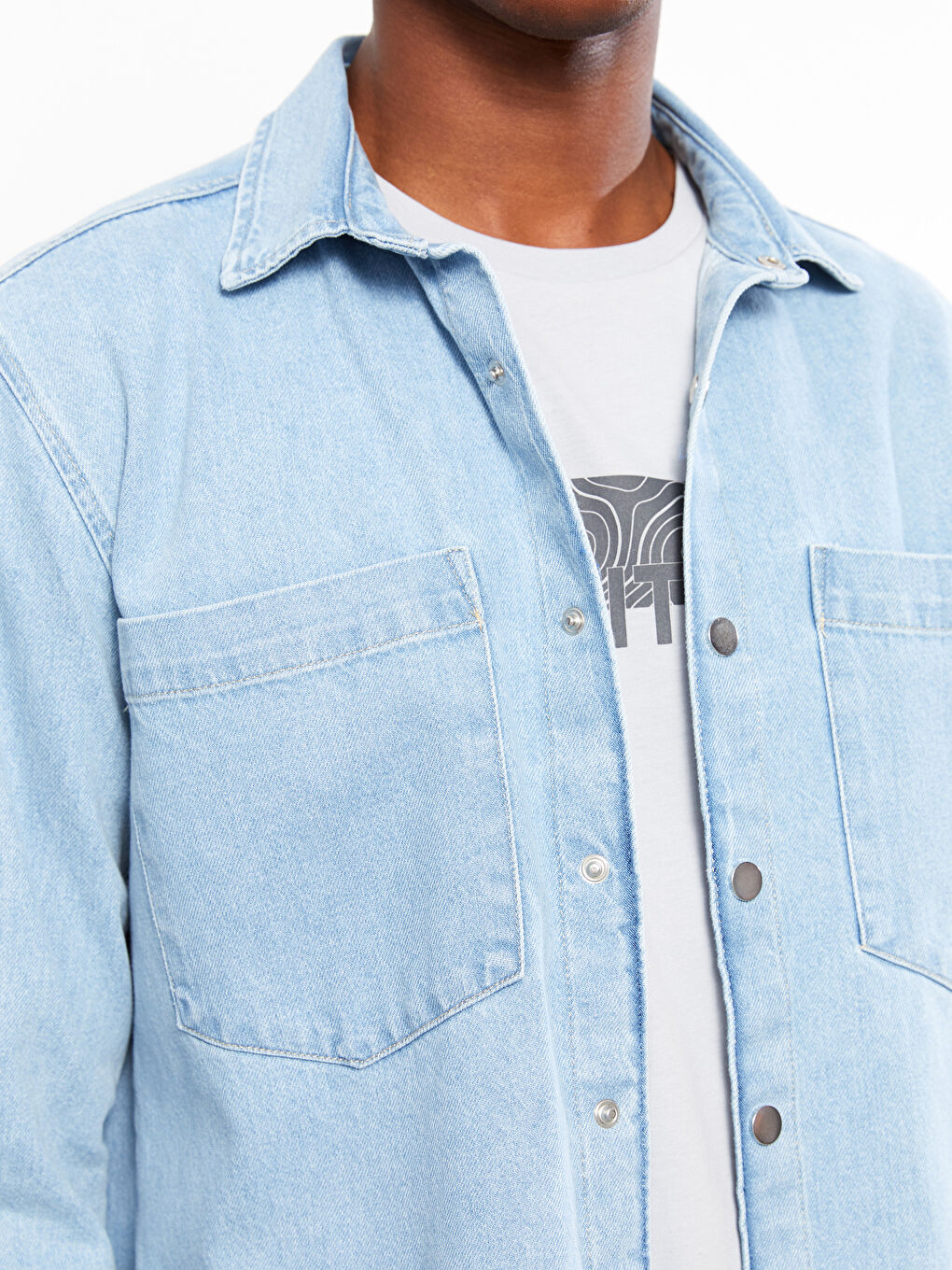 İndigo Standart Kalıp Erkek Jean Ceket-3