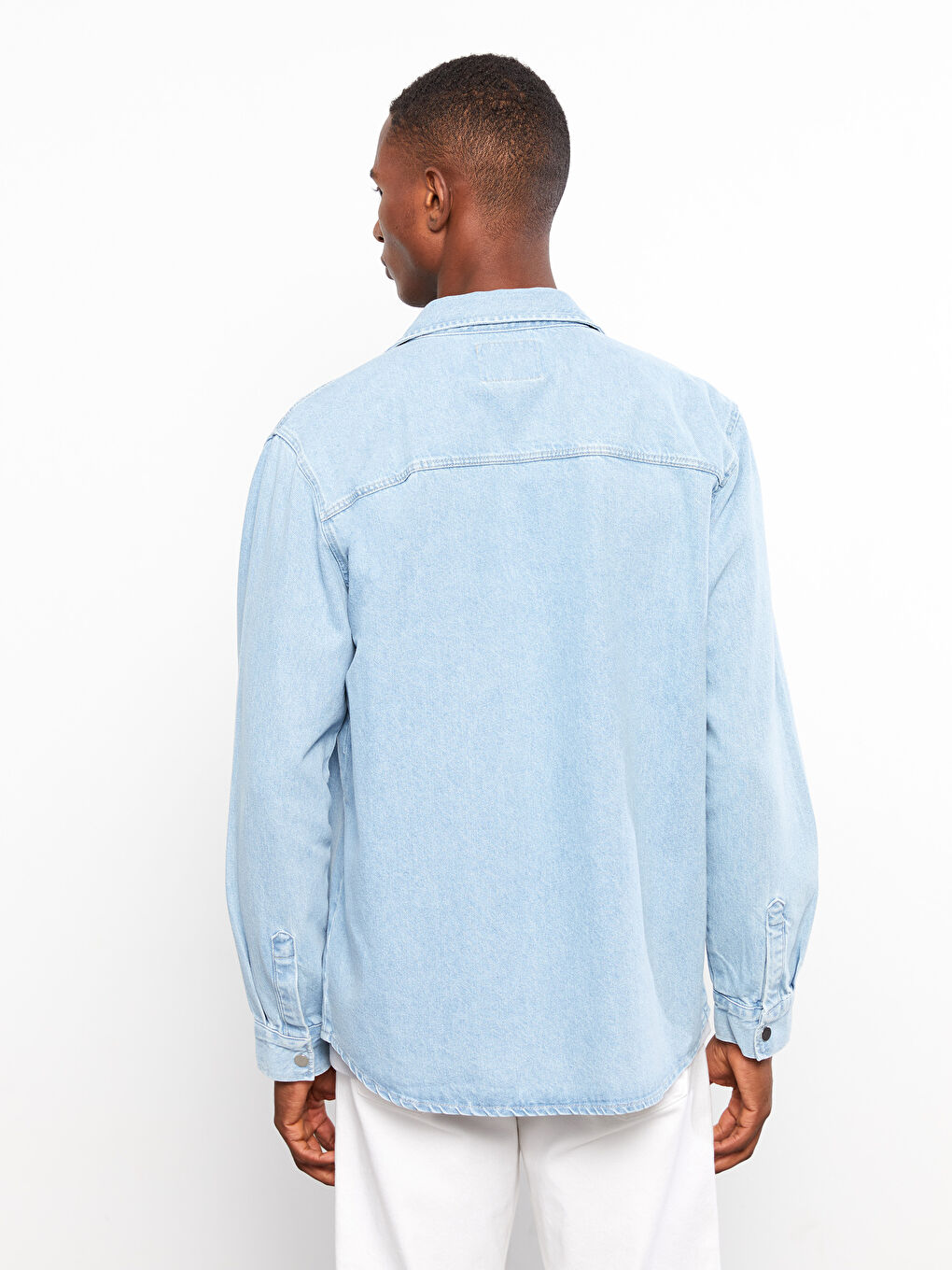 İndigo Standart Kalıp Erkek Jean Ceket-4