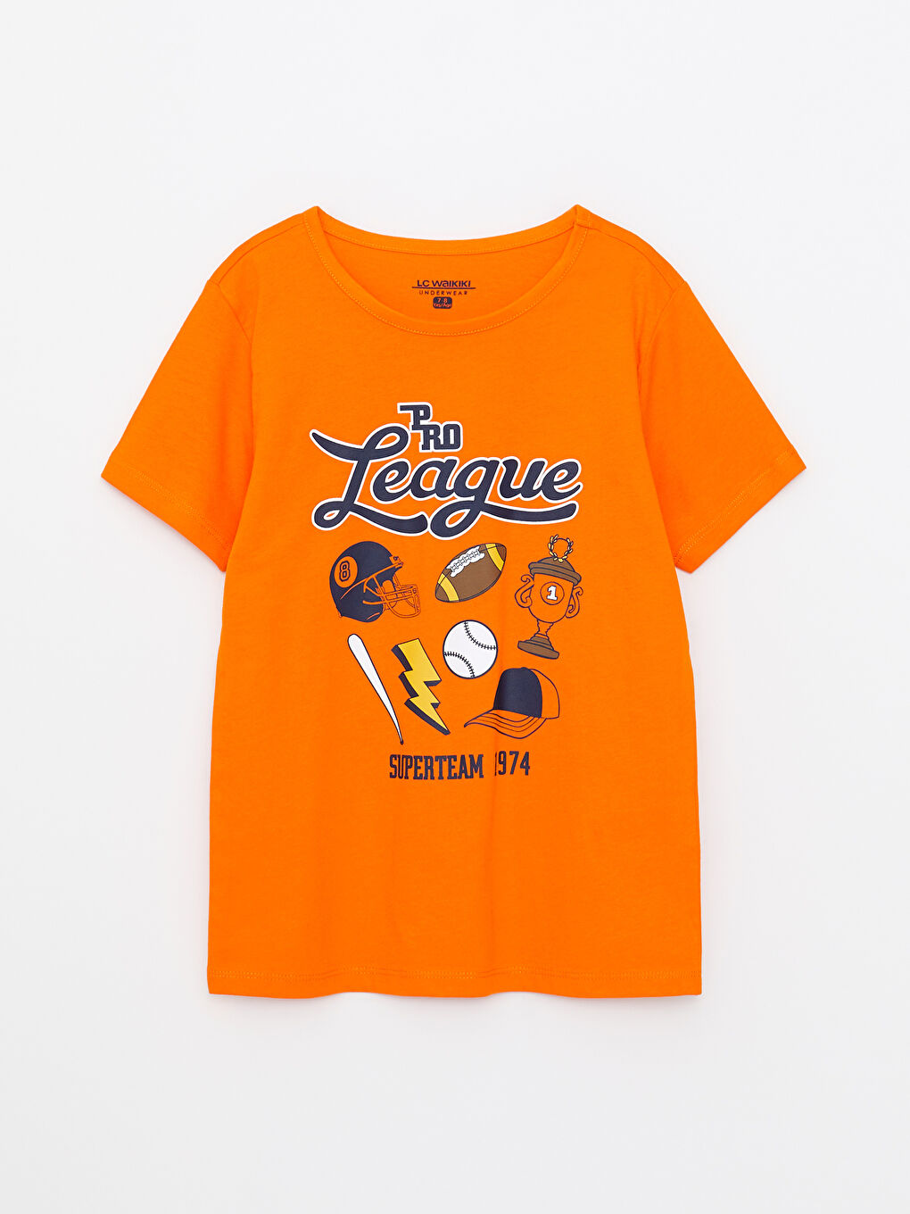 Crew Neck Printed Short Sleeve Boys' Pyjama Set-1