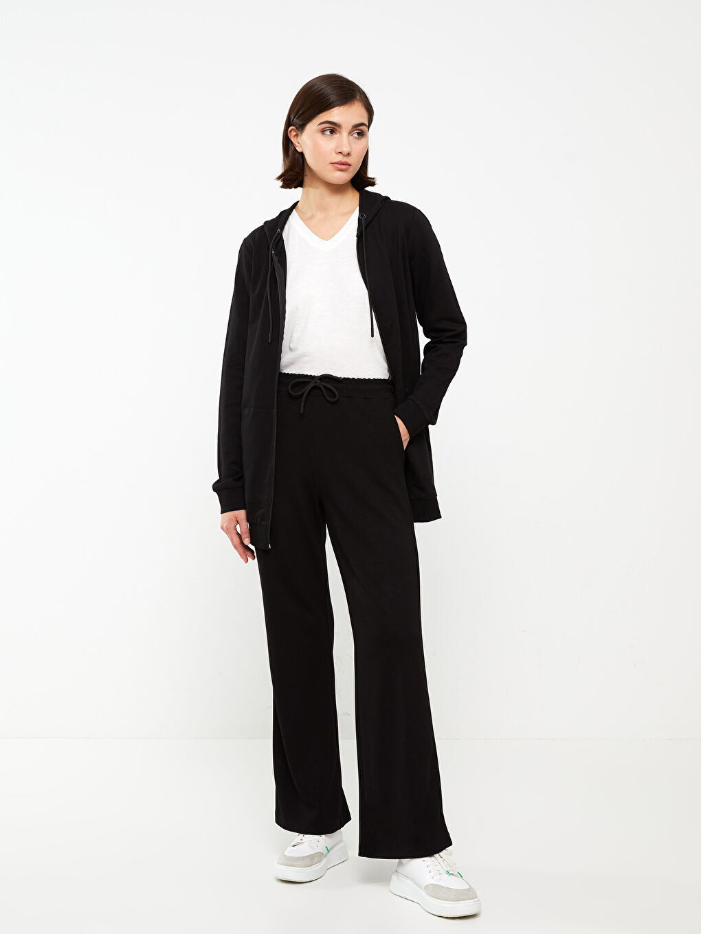 Siyah Kadın Düz Eşofman Altı