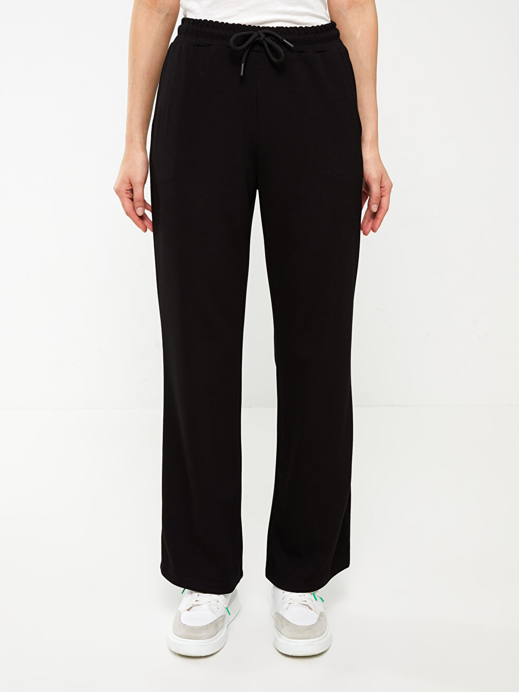 Siyah Kadın Düz Eşofman Altı-2