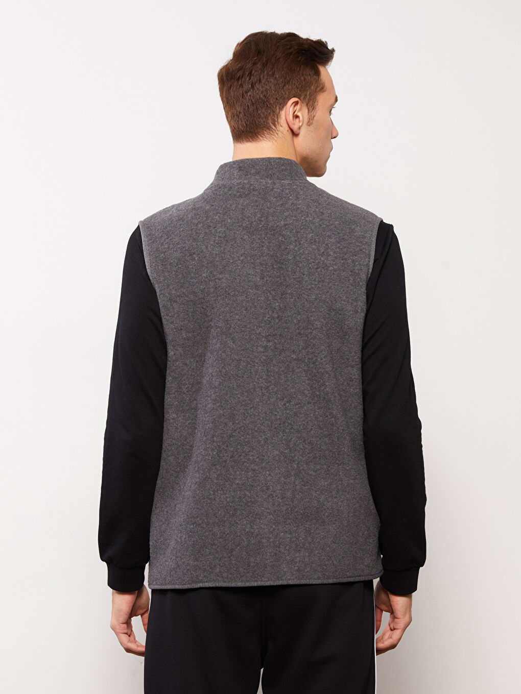Gilet Polaire à Col Cheminée Coupe Décontractée pour Hommes-4