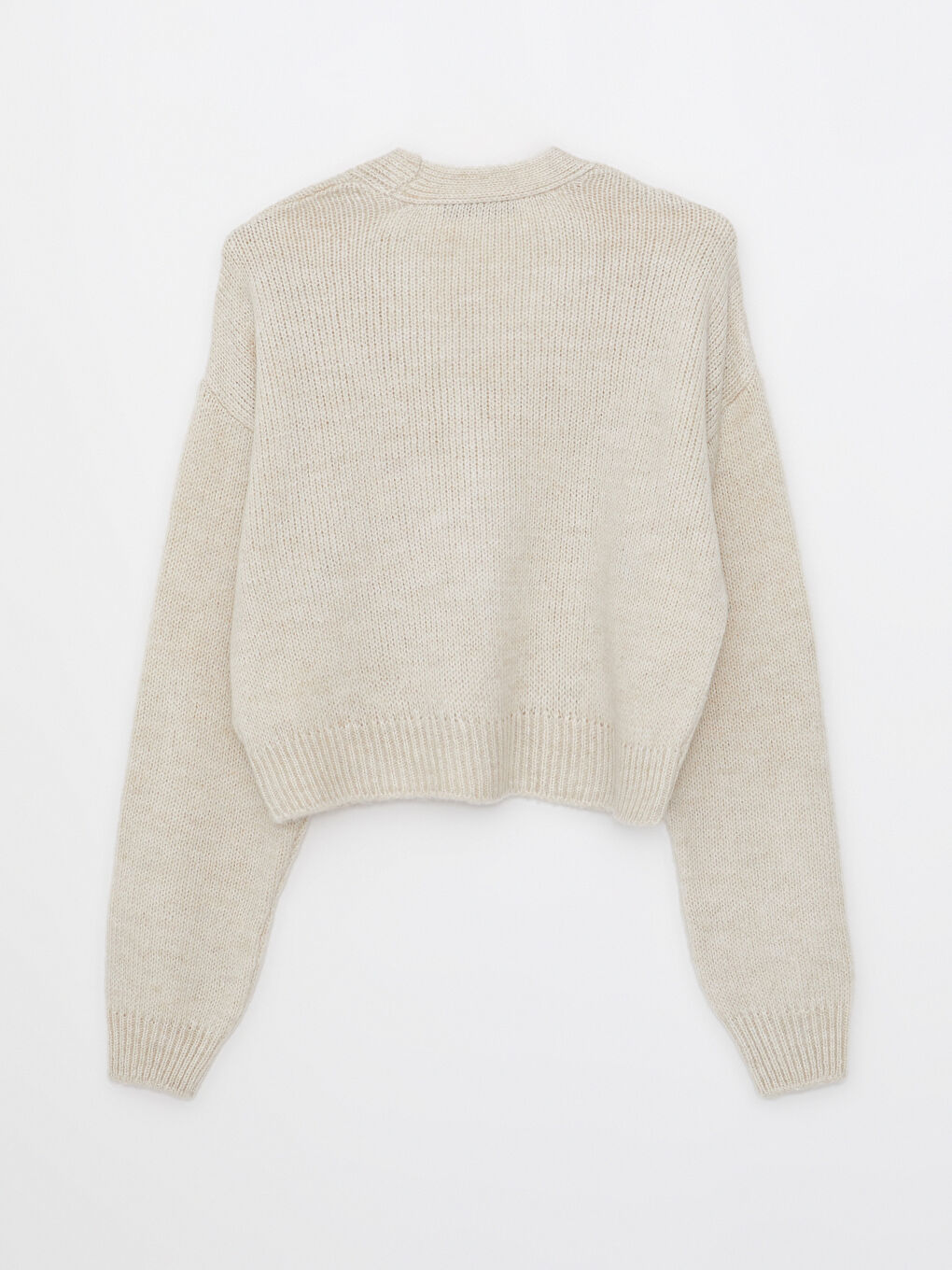 Crew Neck Embroidered Long Sleeve Women's Tricot Cardigan-6