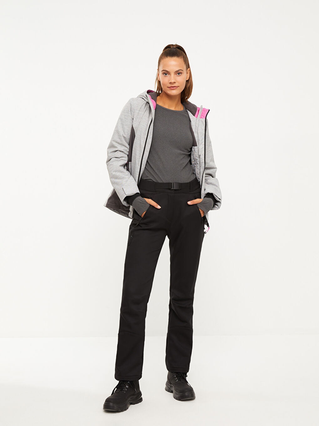 Standard Fit Printed Women's Trousers-1