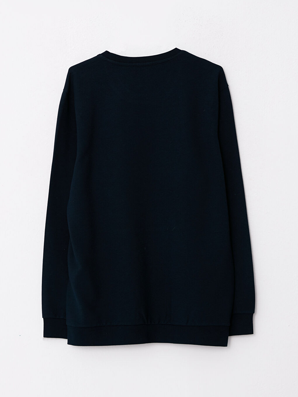 Lacivert Bisiklet Yaka Uzun Kollu Erkek Sweatshirt-6