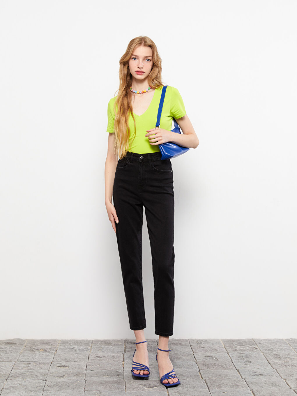 LCW Jeans High Waist Slim Fit Rodeo Jean Trousers For Women With Pocket Detail -W28365Z8-327