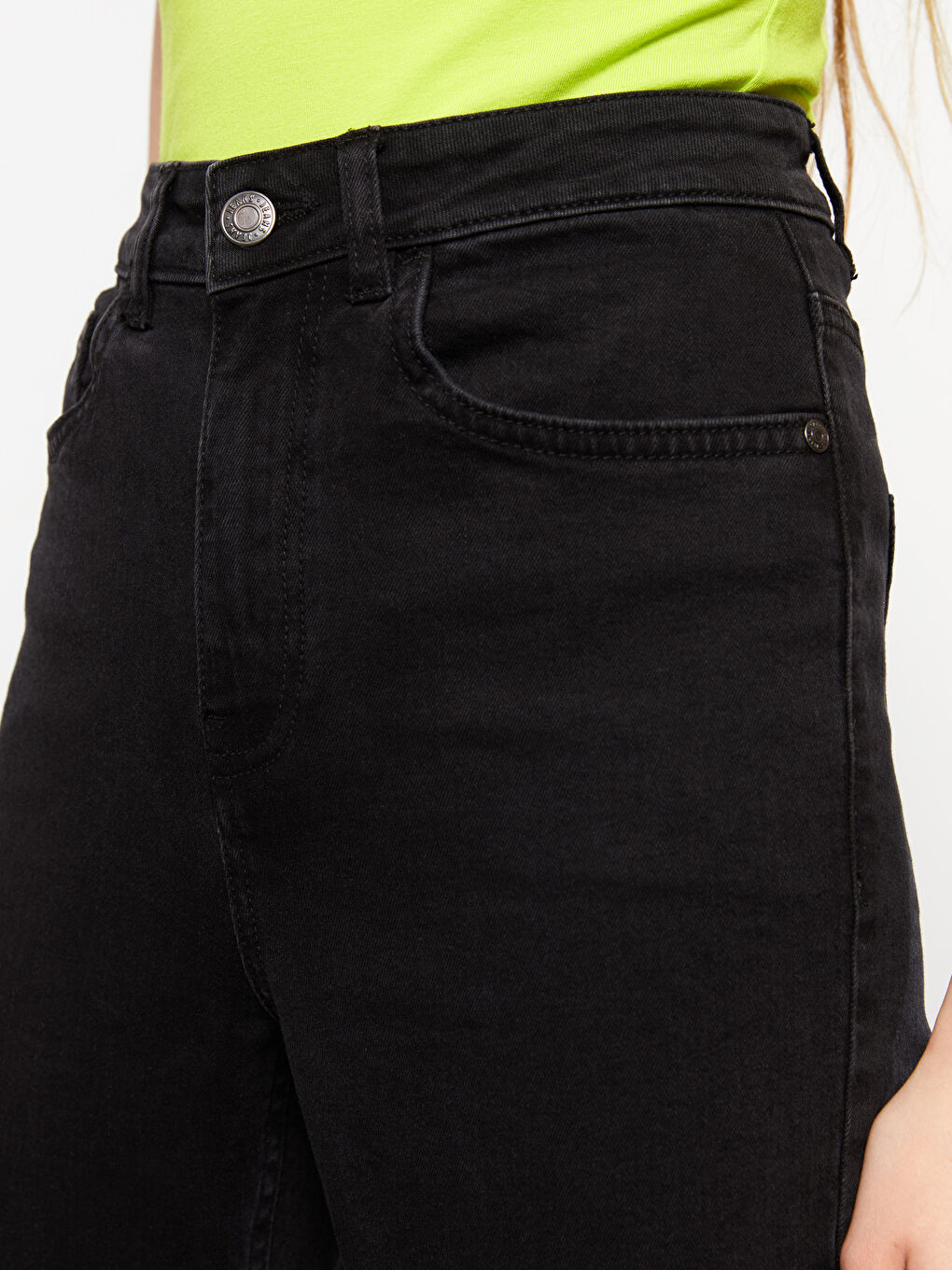 LCW Jeans High Waist Slim Fit Rodeo Jean Trousers For Women With Pocket Detail -W28365Z8-327