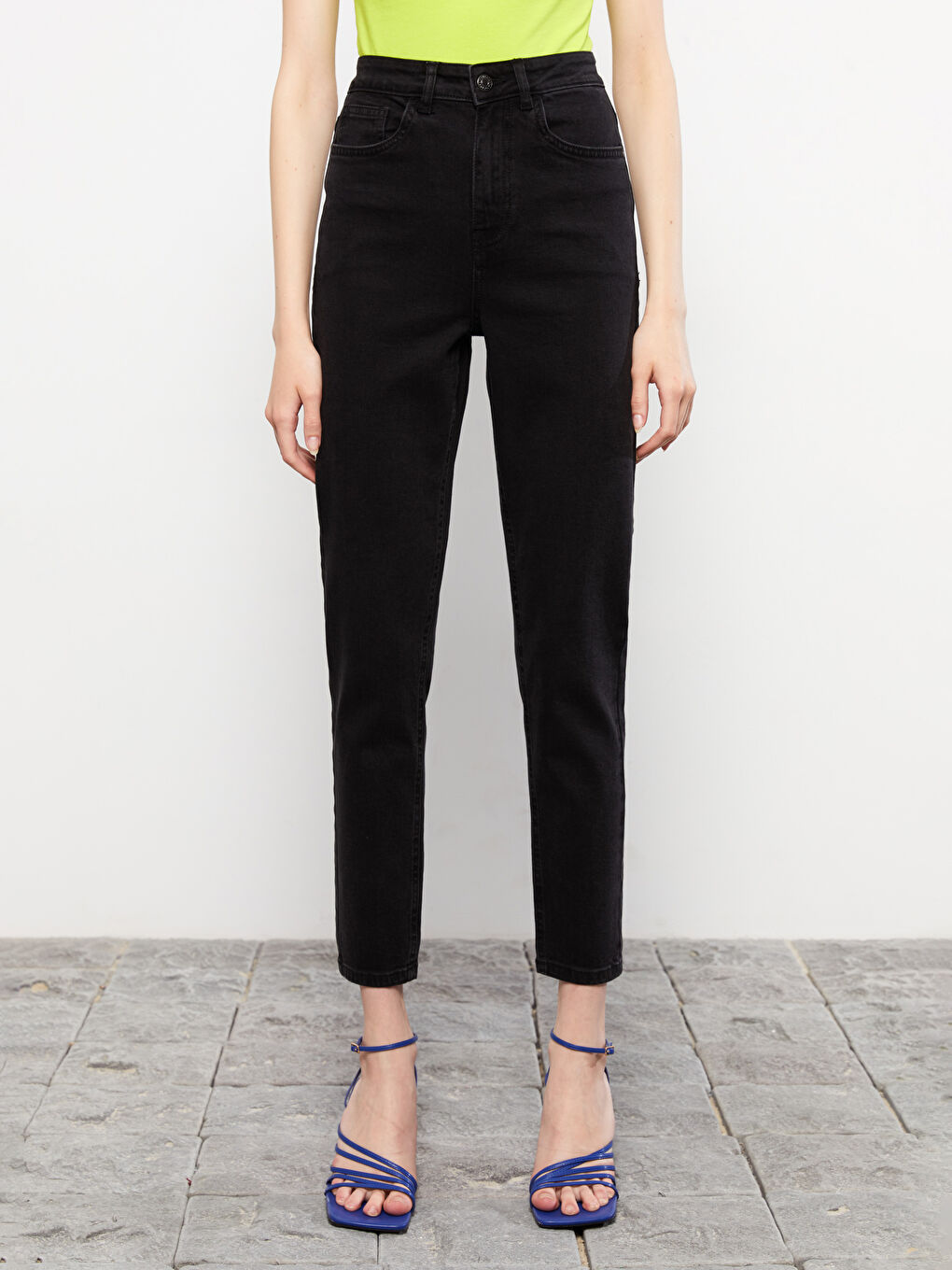 LCW Jeans High Waist Slim Fit Rodeo Jean Trousers For Women With Pocket Detail -W28365Z8-327