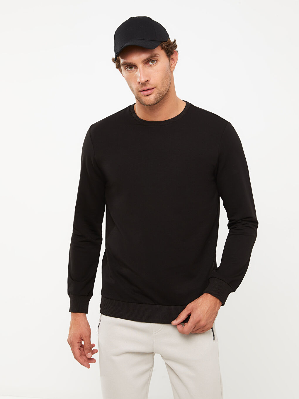 Hanorac cu Mânecă Lungă și Guler Rotund pentru Bărbați