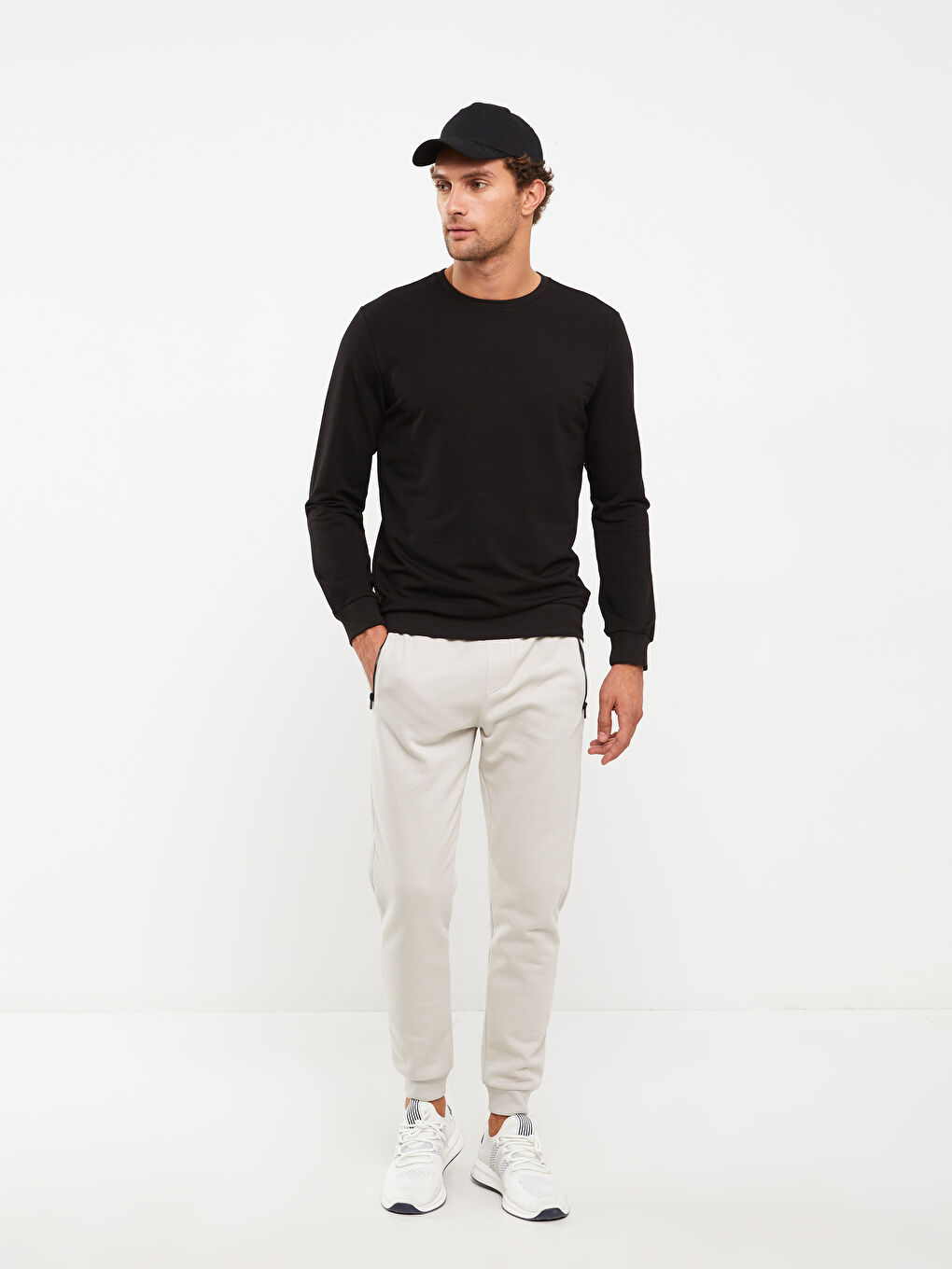 Hanorac cu Mânecă Lungă și Guler Rotund pentru Bărbați-2