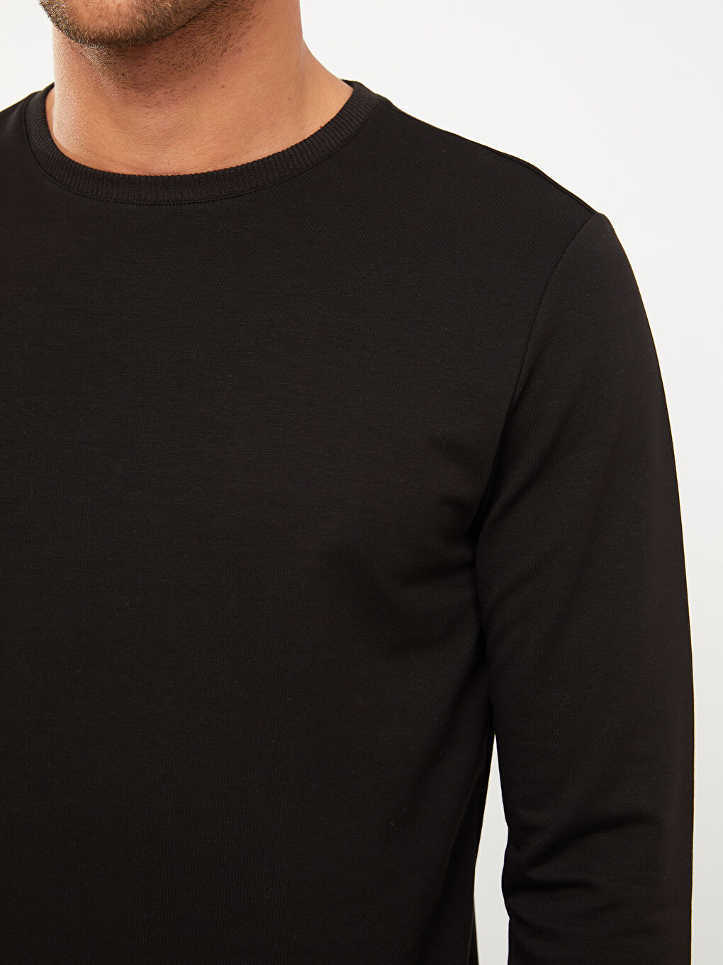 Hanorac cu Mânecă Lungă și Guler Rotund pentru Bărbați-3