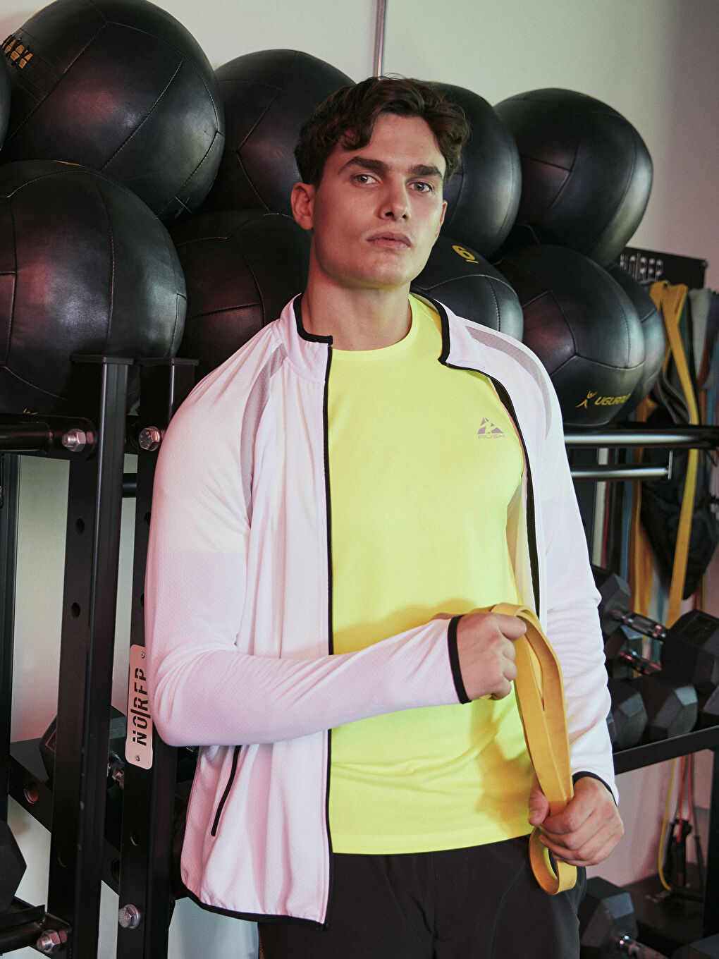 Sarı Bisiklet Yaka Kısa Kollu Baskılı Erkek Tişört-2