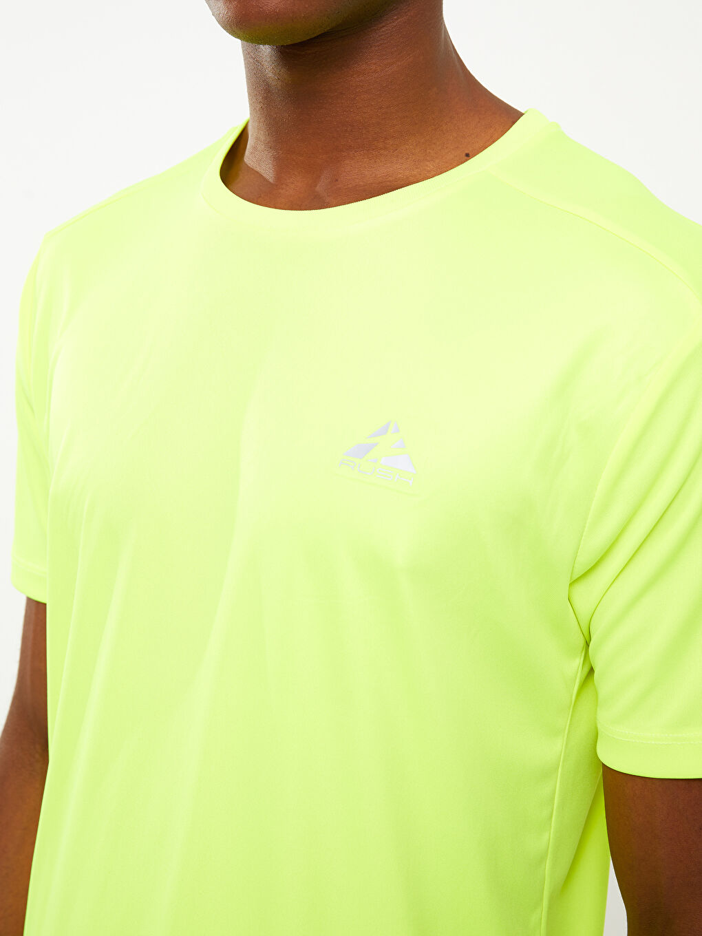 Sarı Bisiklet Yaka Kısa Kollu Baskılı Erkek Tişört-6