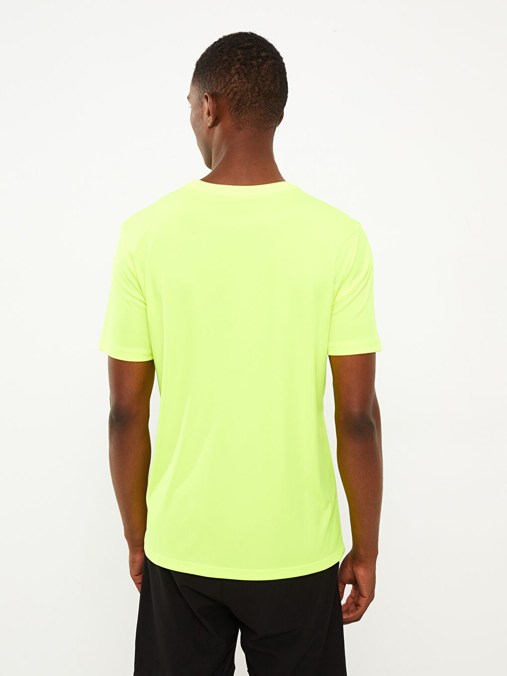 Sarı Bisiklet Yaka Kısa Kollu Baskılı Erkek Tişört-7