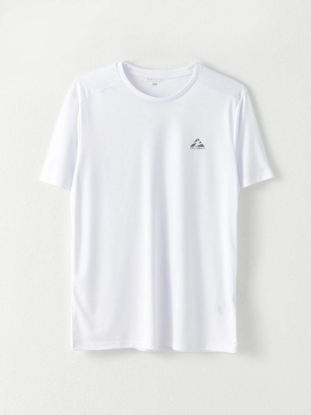 Beyaz Bisiklet Yaka Kısa Kollu Baskılı Erkek Tişört-5