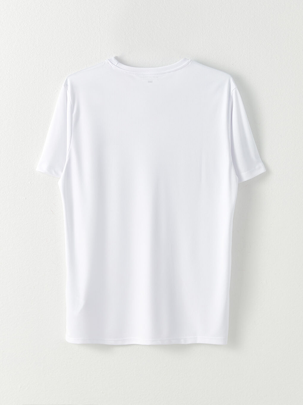 Beyaz Bisiklet Yaka Kısa Kollu Baskılı Erkek Tişört-6