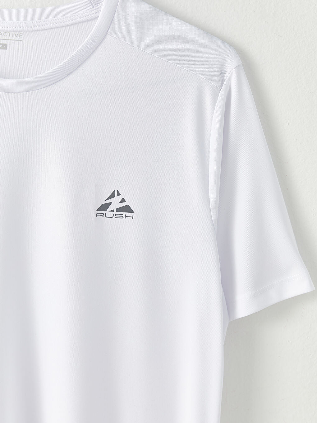 Beyaz Bisiklet Yaka Kısa Kollu Baskılı Erkek Tişört-7