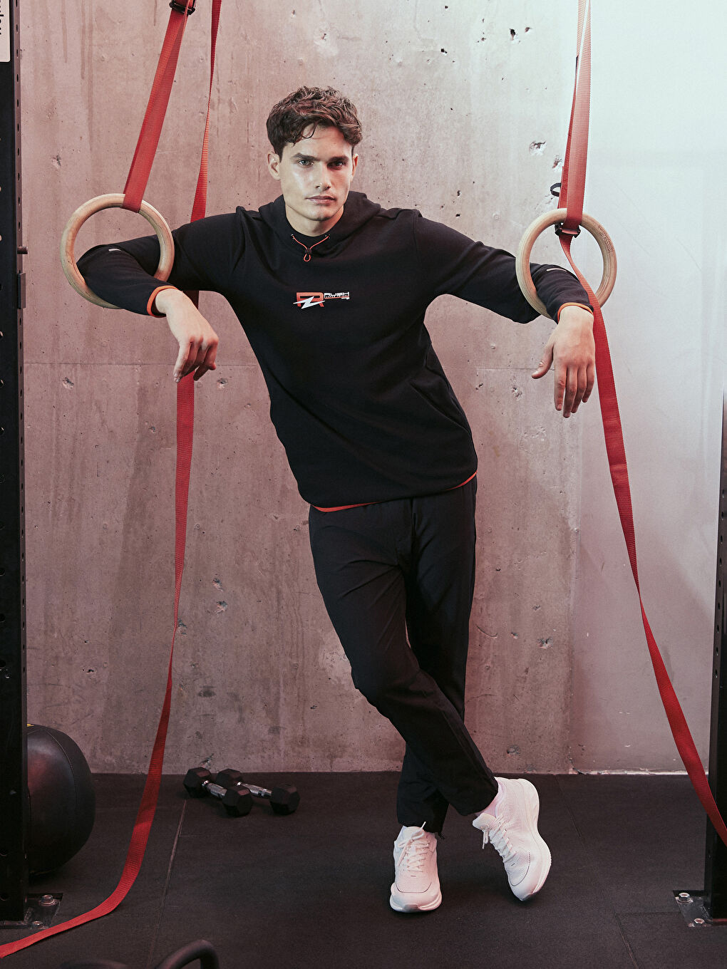 Siyah Standart Kalıp Erkek Spor Eşofman Altı-1