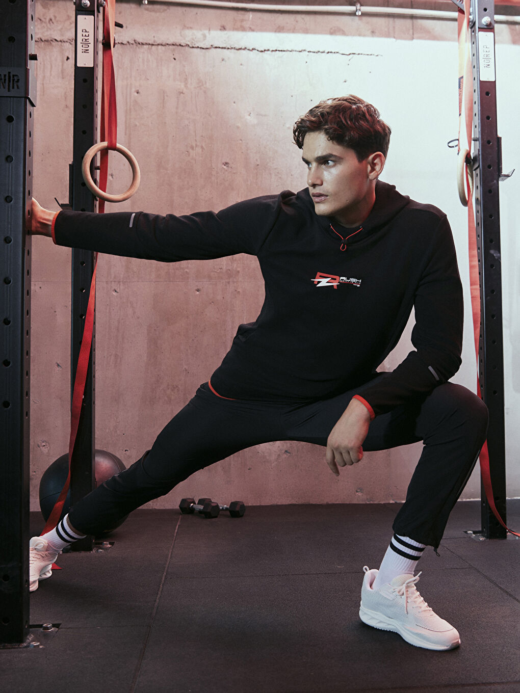 Siyah Standart Kalıp Erkek Spor Eşofman Altı-2