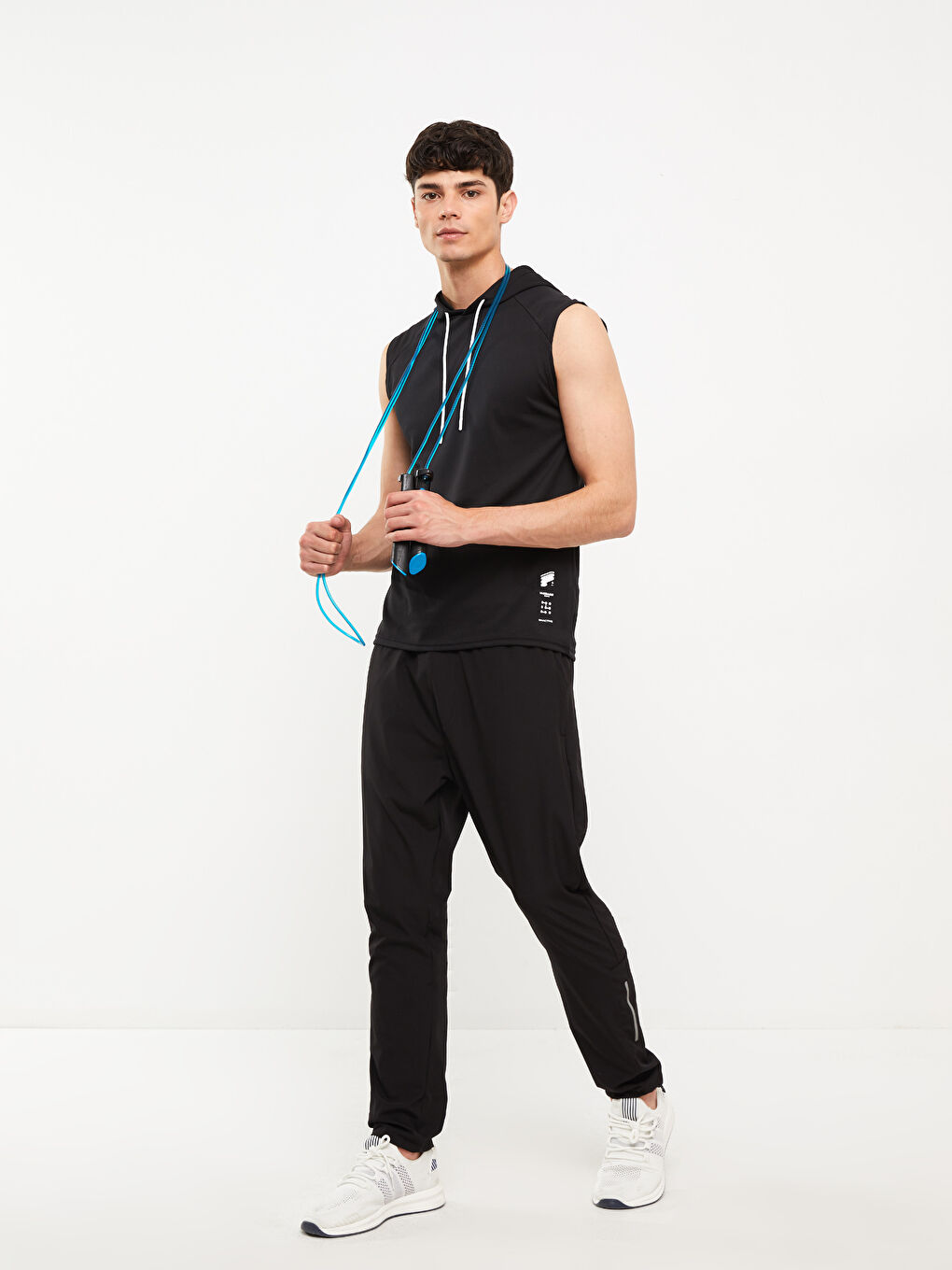 Siyah Standart Kalıp Erkek Spor Eşofman Altı-3