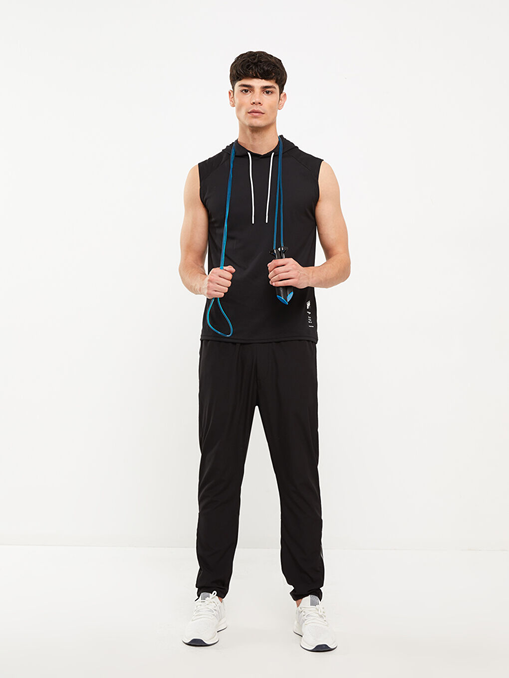 Siyah Standart Kalıp Erkek Spor Eşofman Altı-4