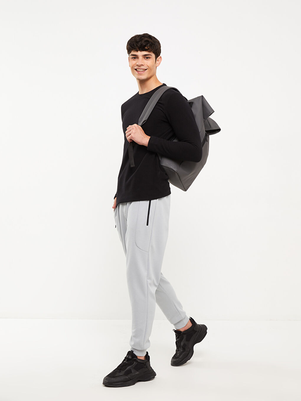 Gri Standart Kalıp Erkek Jogger Eşofman Altı