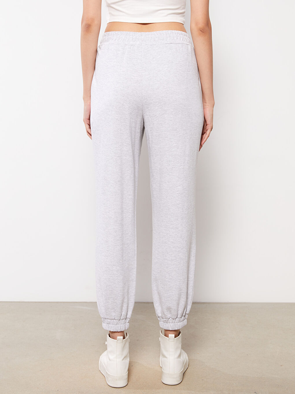 әйелдерге арналған серпімді белді принтті спорттық шалбар-7