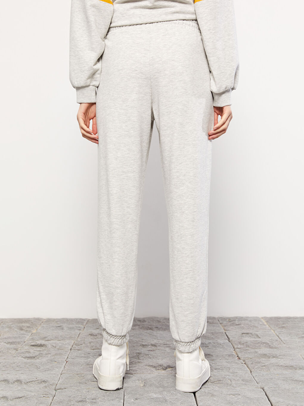 әйелдерге арналған серпімді белді принтті спорттық шалбар-8