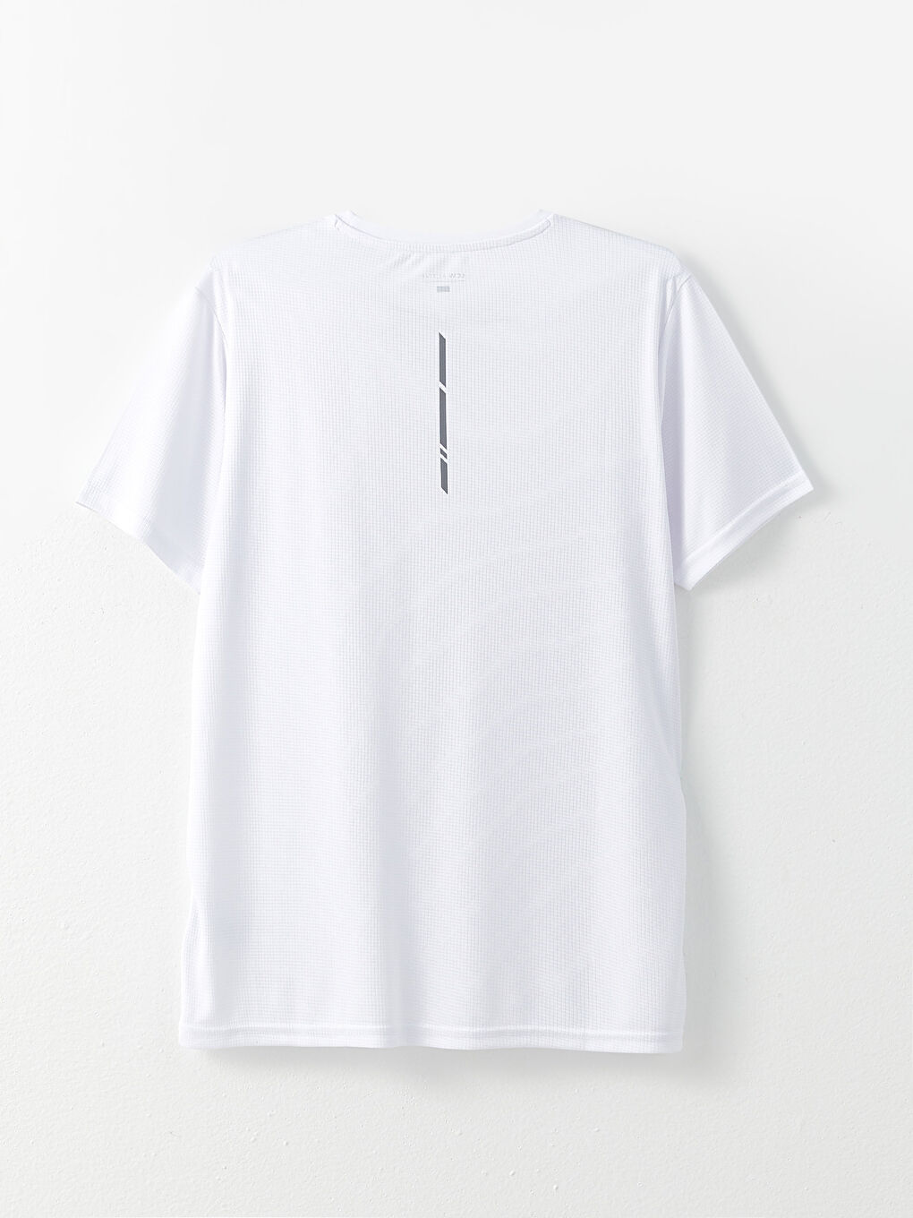 Beyaz Bisiklet Yaka Kısa Kollu Erkek Spor Tişört-6