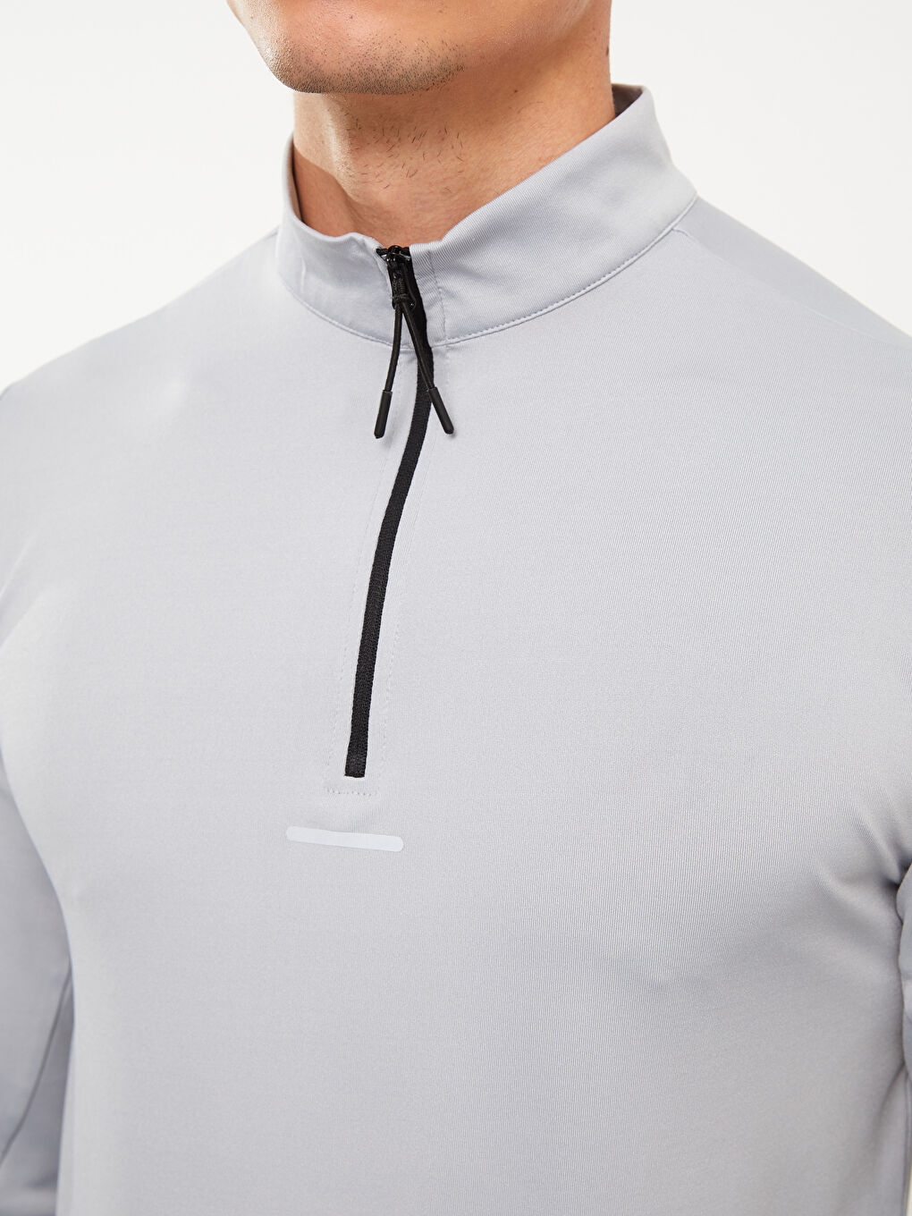 سويت شيرت رياضي كم طويل بياقة قمع للرجال-3