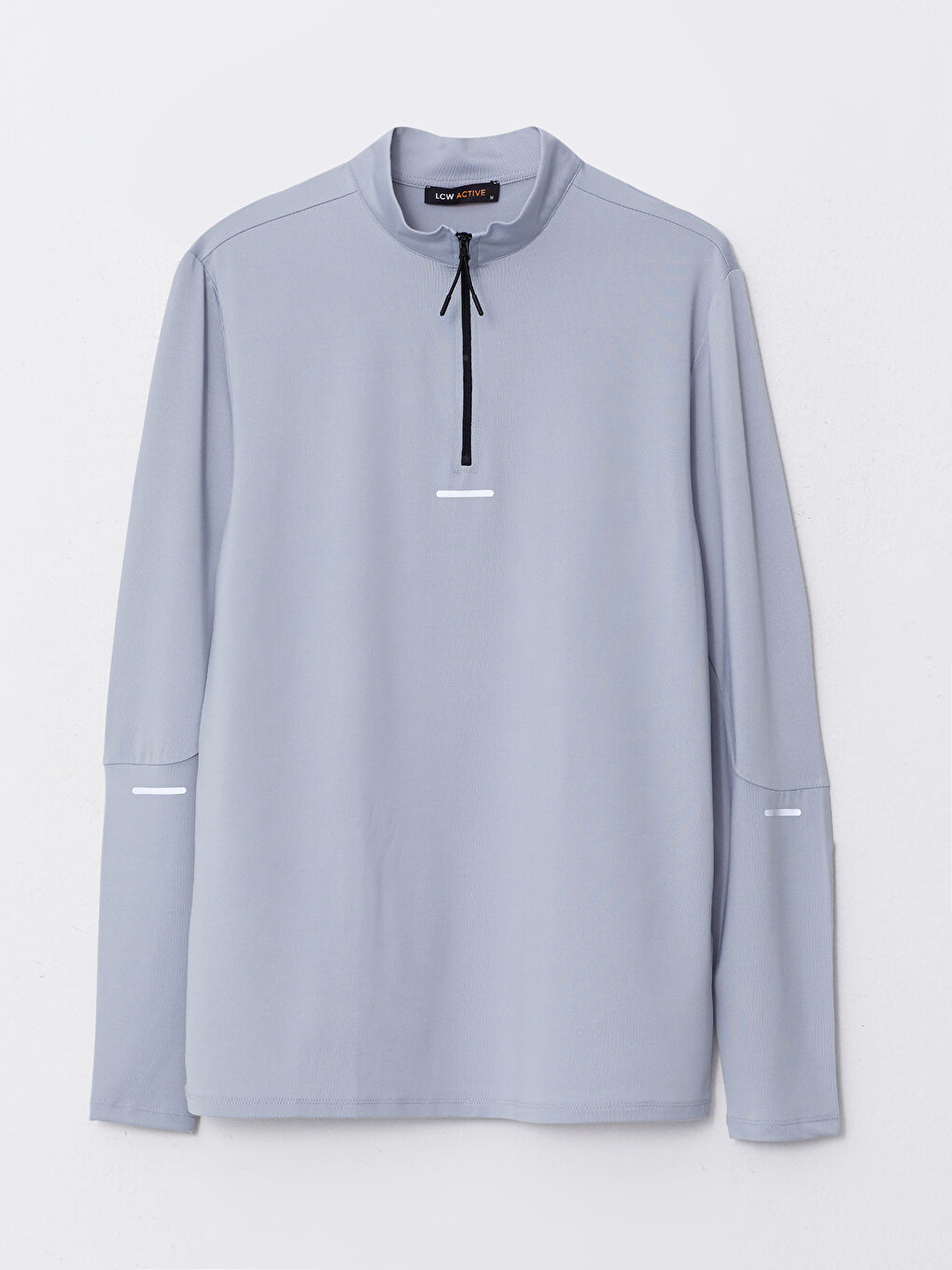 سويت شيرت رياضي كم طويل بياقة قمع للرجال-5