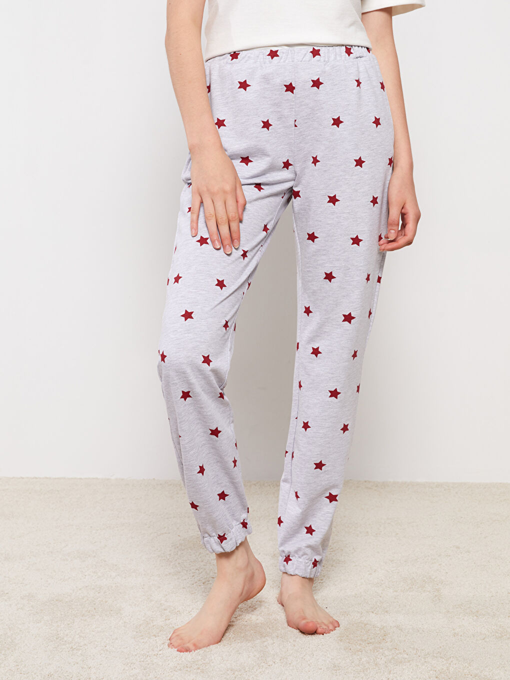 Pantaloni Jogger De Pijama,Cu Model Şi Cu Talie Elastică,Pentru Femei-3