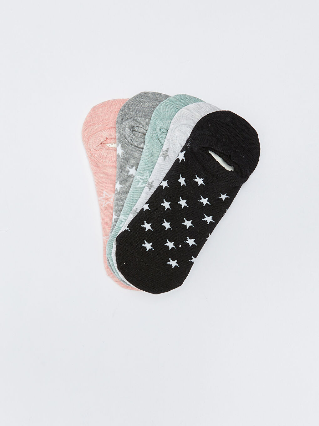 Siyah Desenli Kadın Patik Çorap 5'li