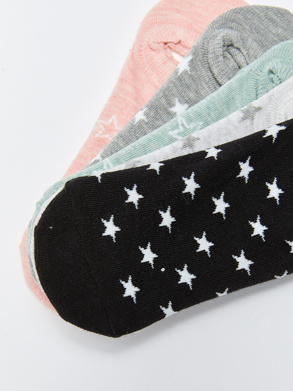 Siyah Desenli Kadın Patik Çorap 5'li-2