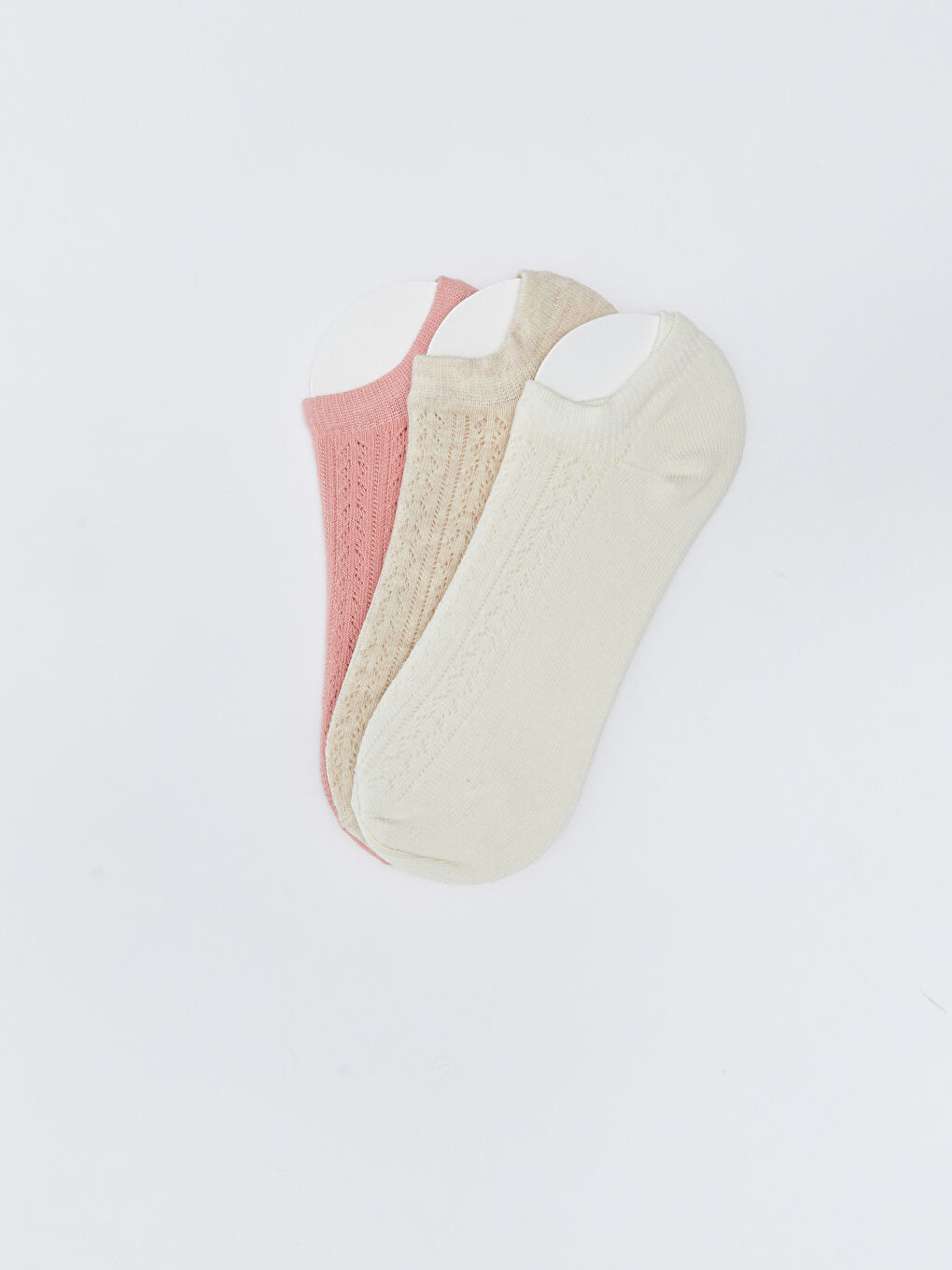 Ekru Kadın Düz Patik Çorap