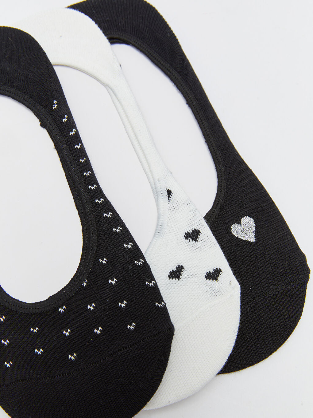 Siyah Desenli Kadın Babet Çorap 3'lü-2