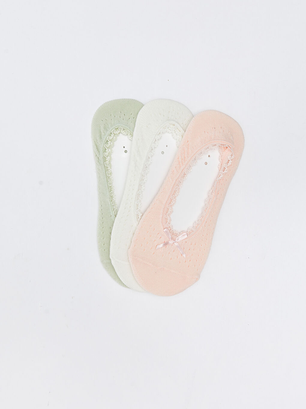 LCW DREAM Bestickte Unsichtbare Socken für Damen 3er-Pack -W28483Z8-G0F