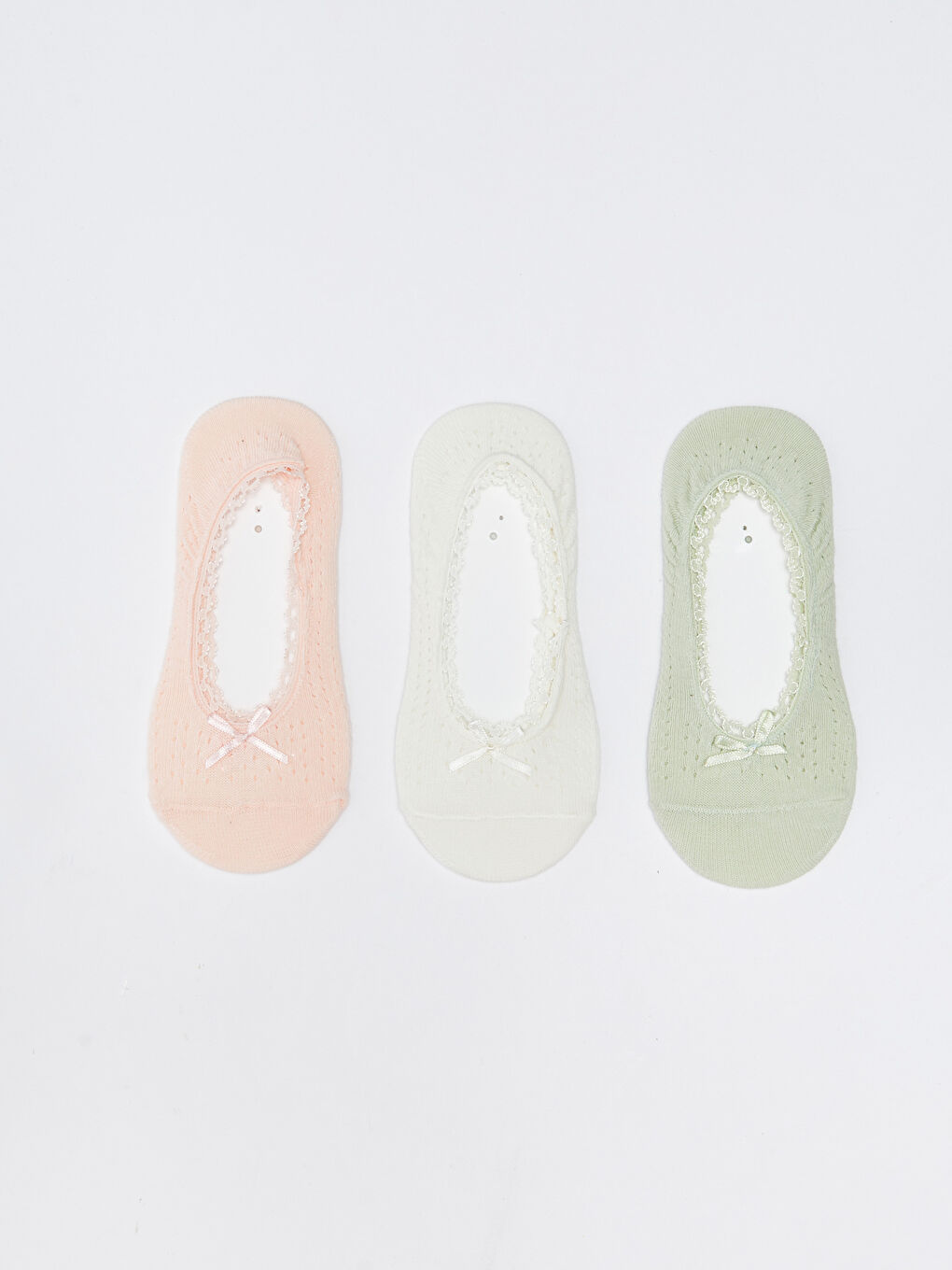 LCW DREAM Bestickte Unsichtbare Socken für Damen 3er-Pack -W28483Z8-G0F