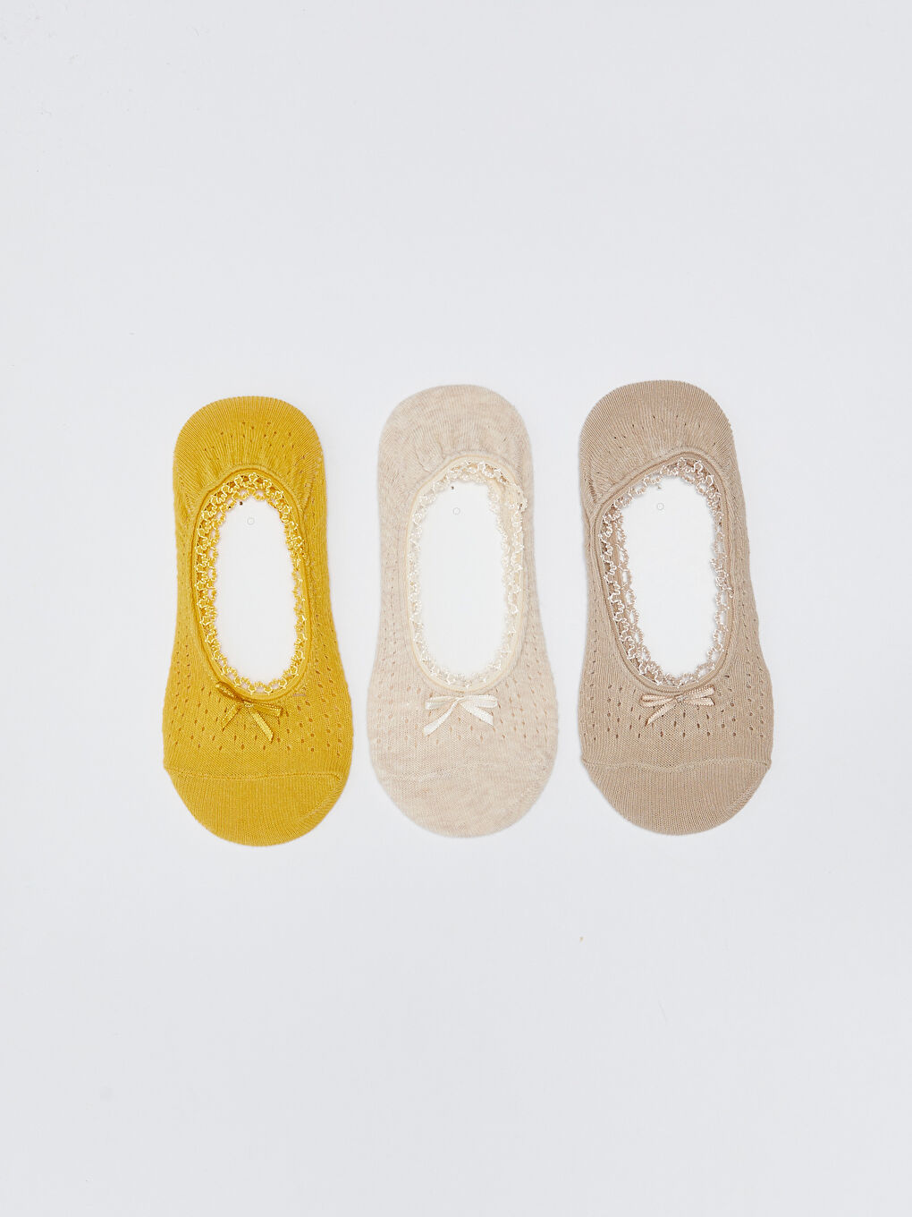 جوارب غير مرئية مطرزة للسيدات - ٣ قطع-1