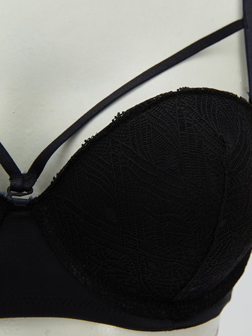 LCW DREAM Underwire Half Padded Lace Fantasy Balconette Bra -W28495Z8-CVL