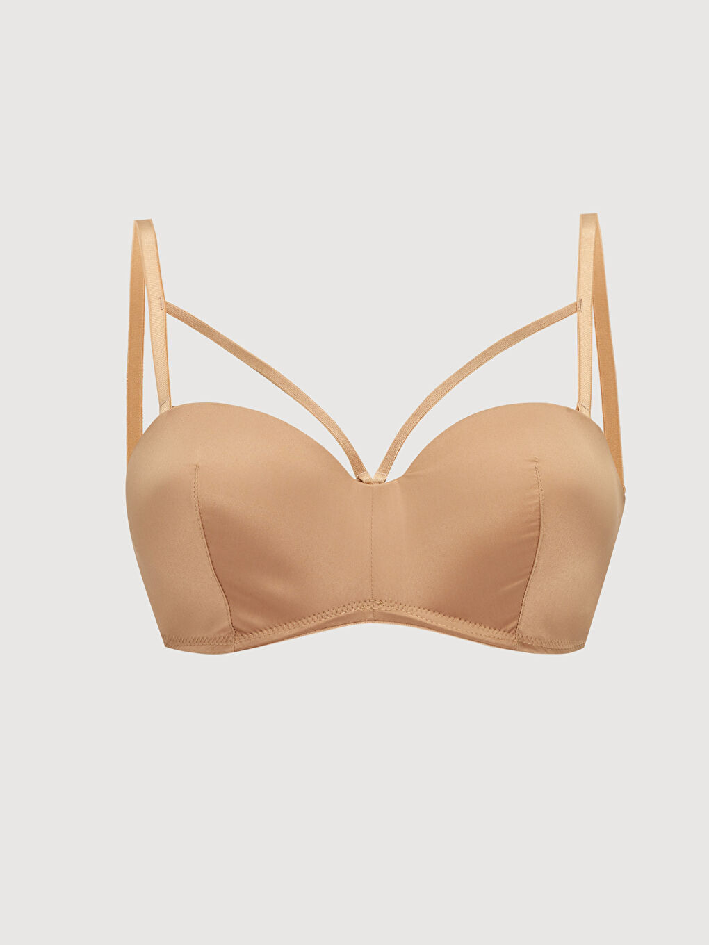 Kahverengi Balenli Dolgusuz Düz Fantezi Sütyen