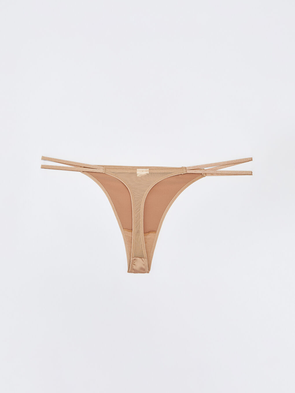 Kahverengi Düz Saten Fantezi Tanga Külot
