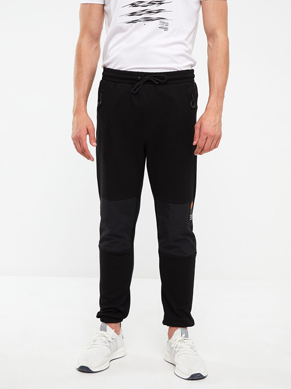 Siyah Dar Kalıp Erkek Eşofman Altı-3